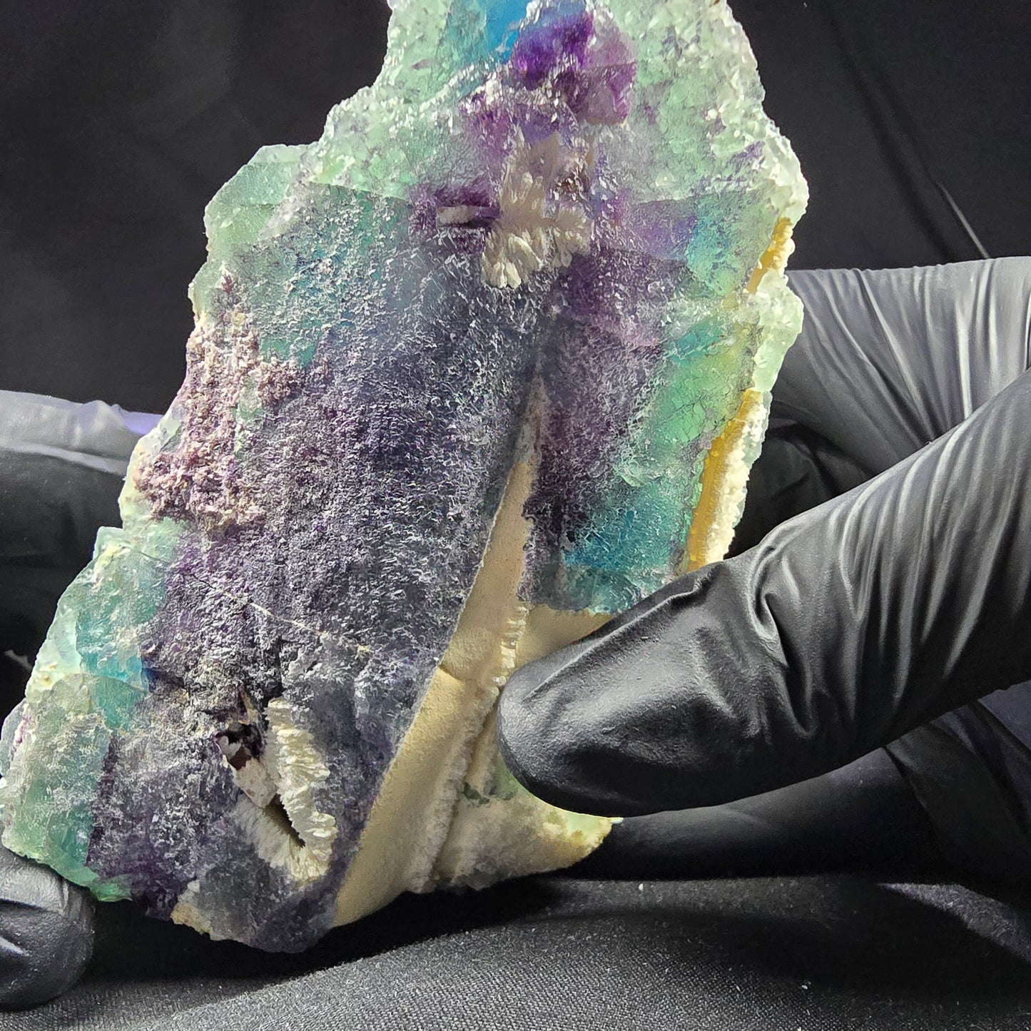 Große Phantom Fluorit XX Oktaeder Stufe grün blau 110*77*71mm aus Erongo Namibia