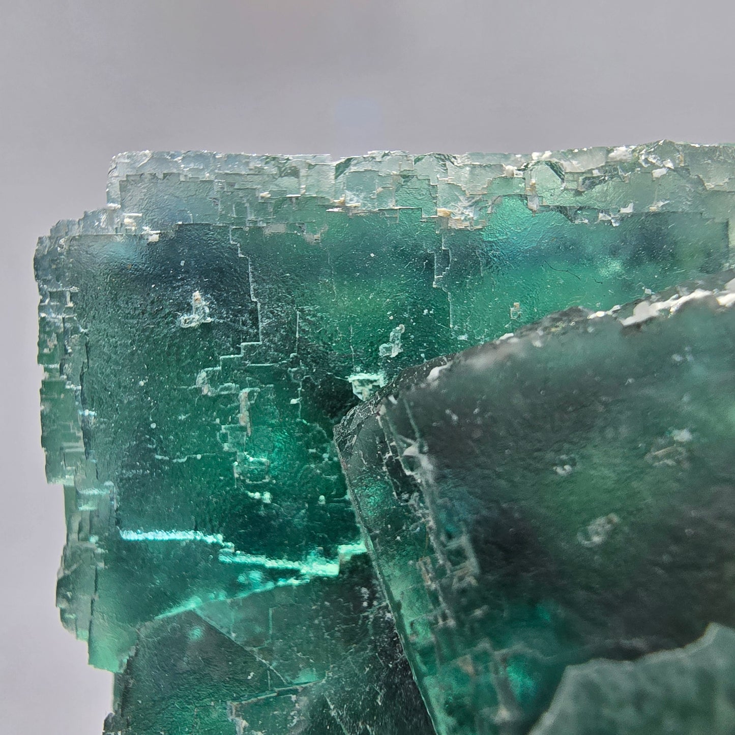 Große Phantom Fluorit Würfel Stufe grün parkettiert Okorusu, Namibia 81*68*35mm