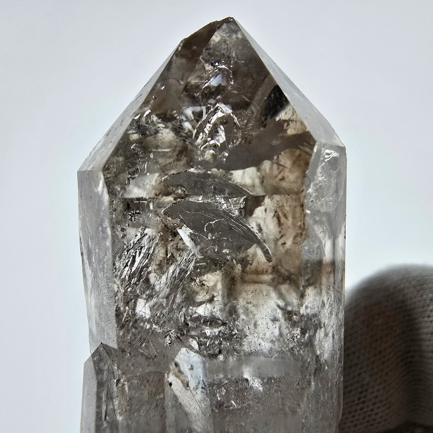 Enhydro Skeleton Smoky Quartz Scepter, UV Calcite Valentine Pocket Namibia 82*41*29mm