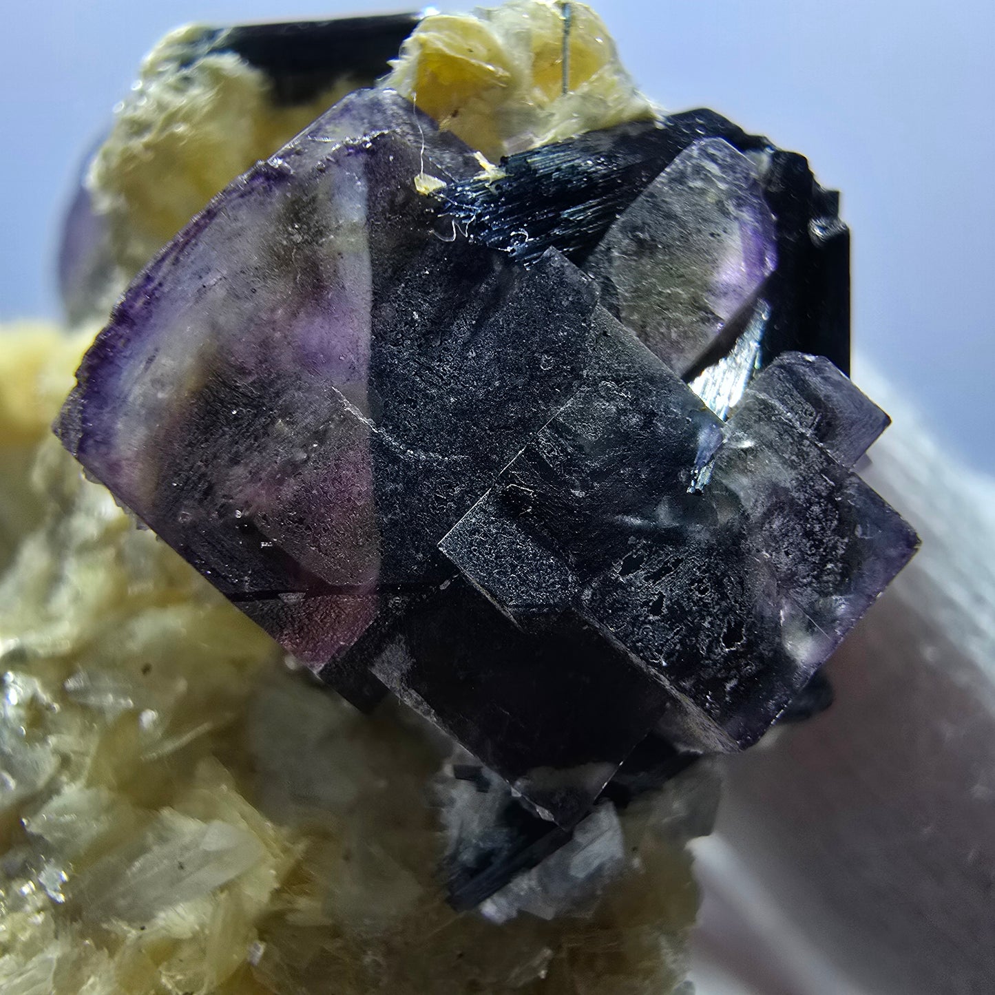 Colorful Phantom Fluorite Cubes Schorl Tourmaline Muscovite Erongo, Namibia 52*50*35mm