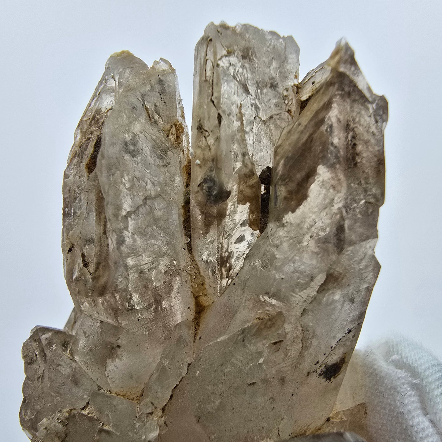 Enhydro Phantom Rauchquarz Zepter Stufe, 2x Blase Goboboseb, Namibia 78*41*53mm