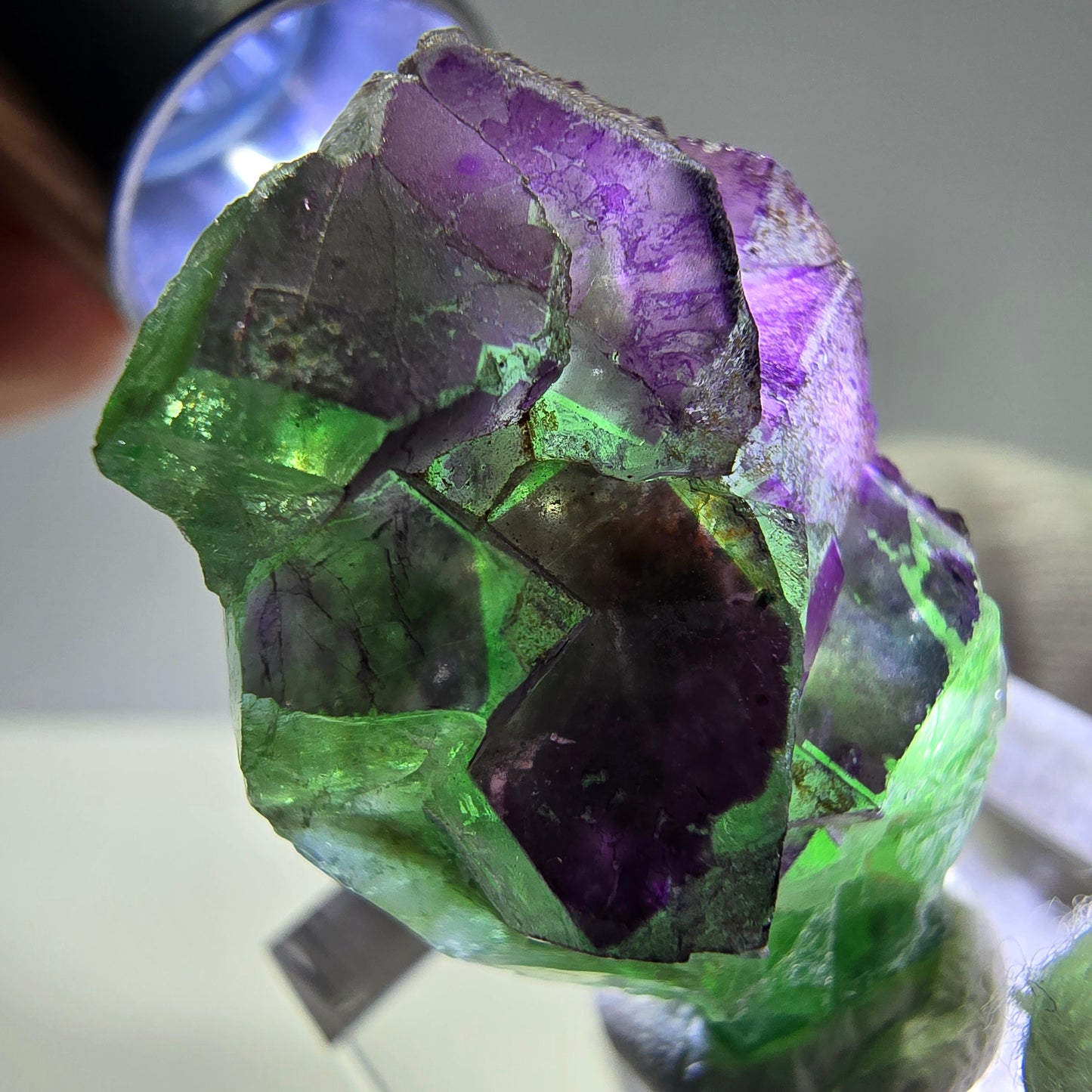Phantom Fluorit Würfe Stufe, grün lila Erongo, Namibia 32*22*12mm