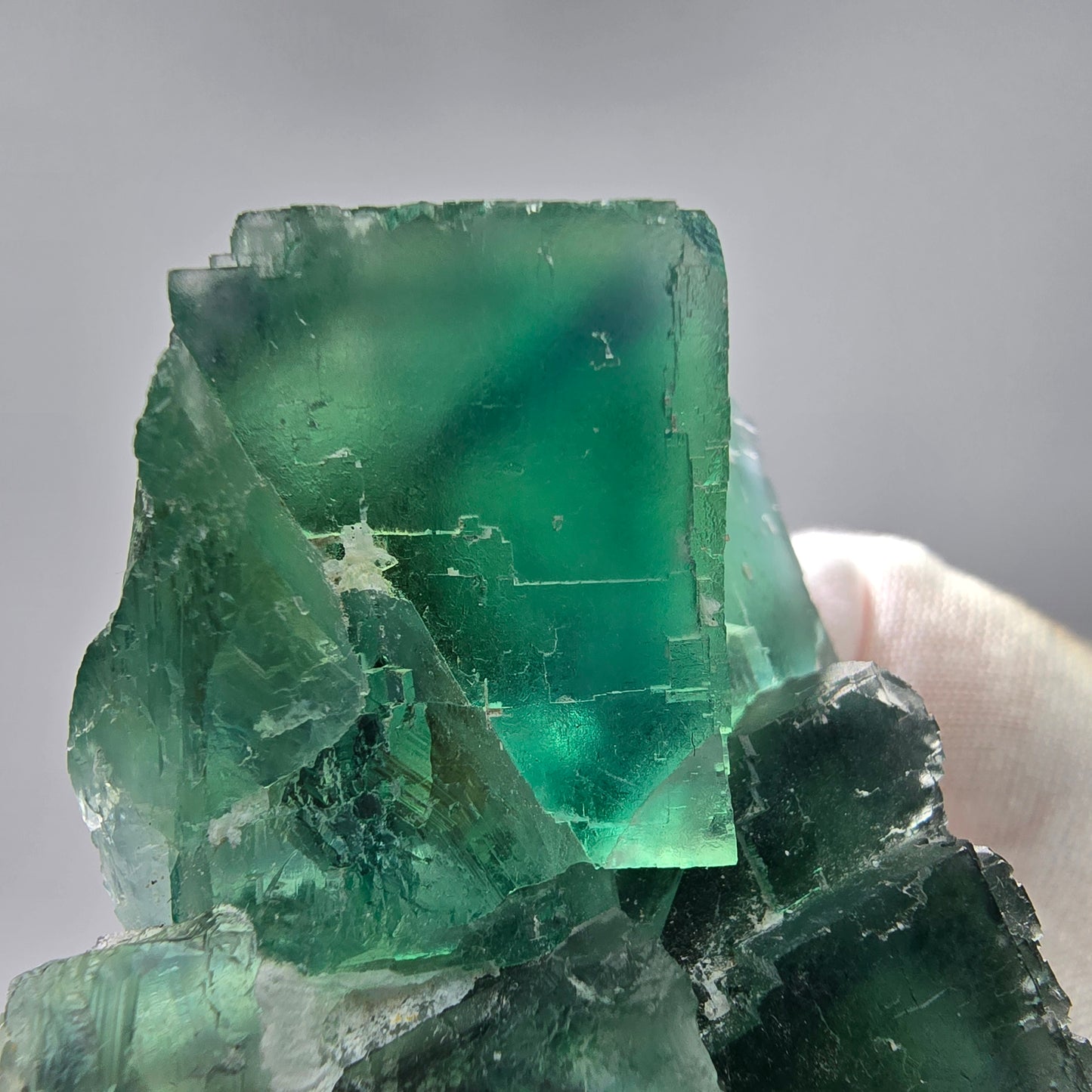 Große Phantom Fluorit Würfel Stufe grün braun Okorusu, Namibia 90*54*30mm