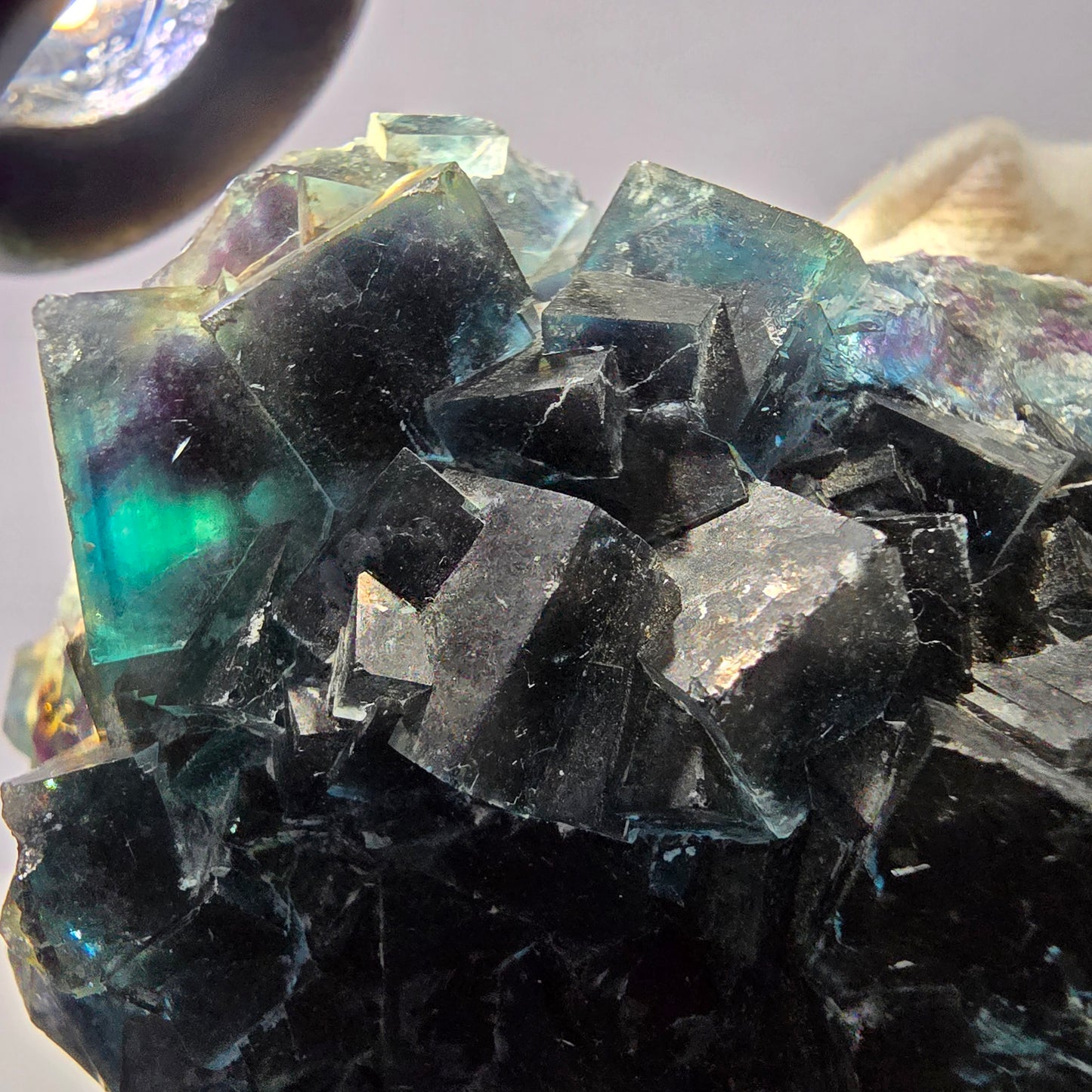 Grand spécimen de cube de fluorite fantôme zonal, nouvelle découverte ! Okorusu, Namibie, 97 x 62 x 36 mm