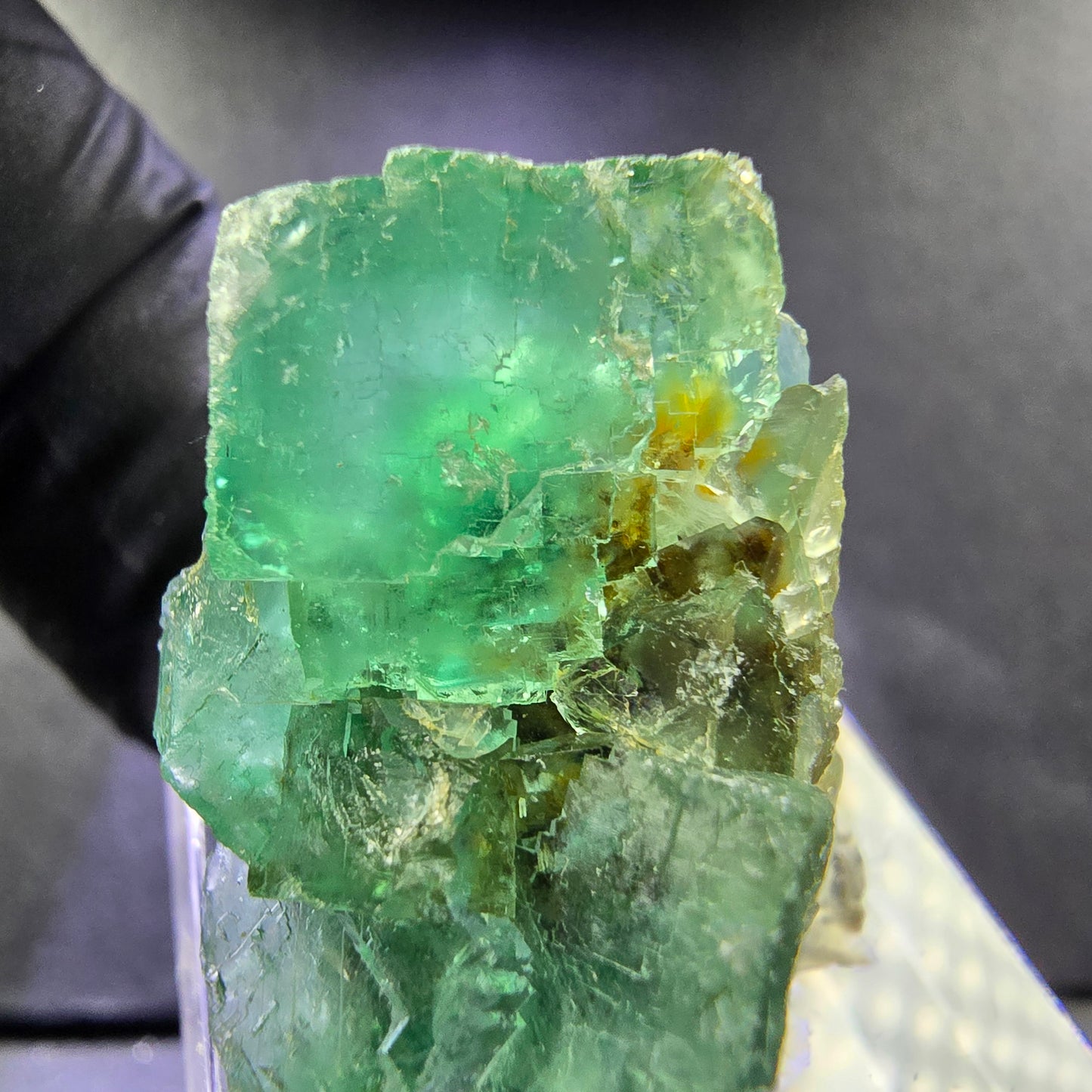 Seltene Phantom Fluorit Würfel Stufe grün 26*20*20mm Okorusu, Namibia Sammlung
