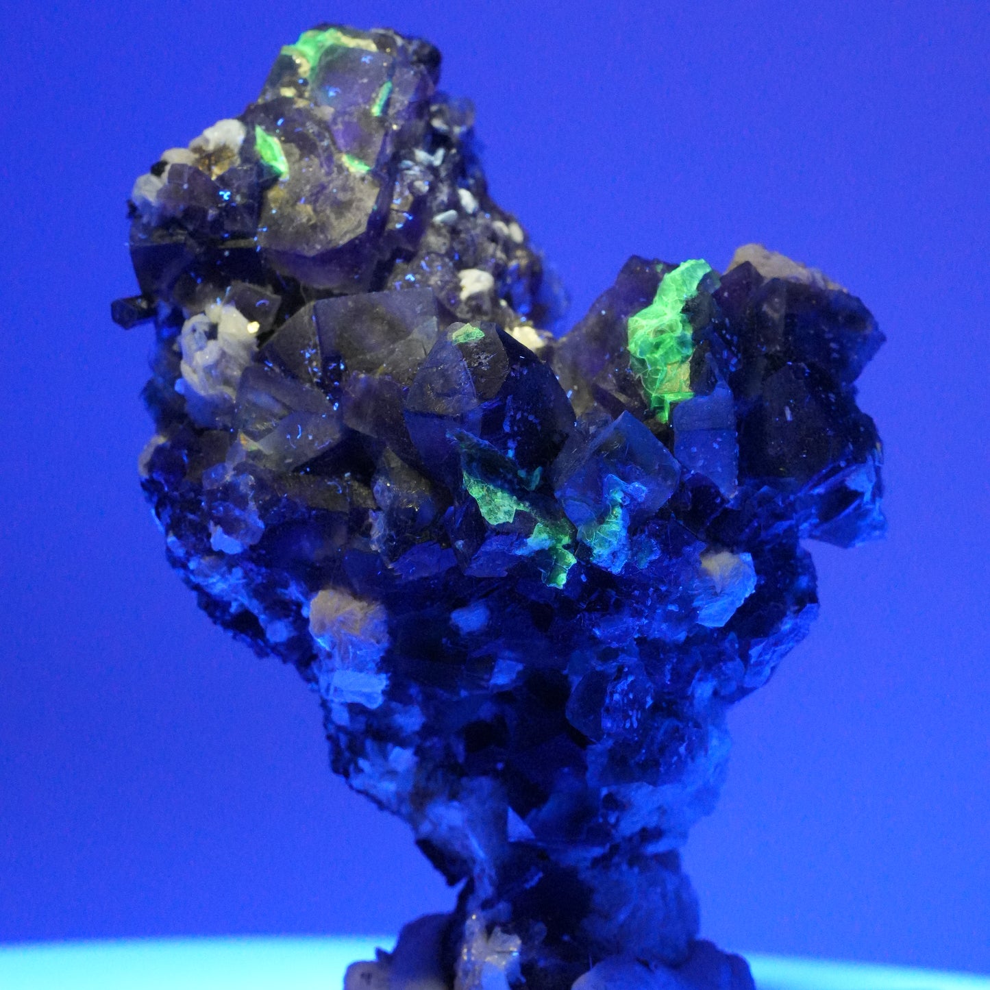 Bunte Phantom Fluorit, Schörl Turmalin, Hyalit Opal, Muskovit Erongo, Namibia 75*45*37mm #14005