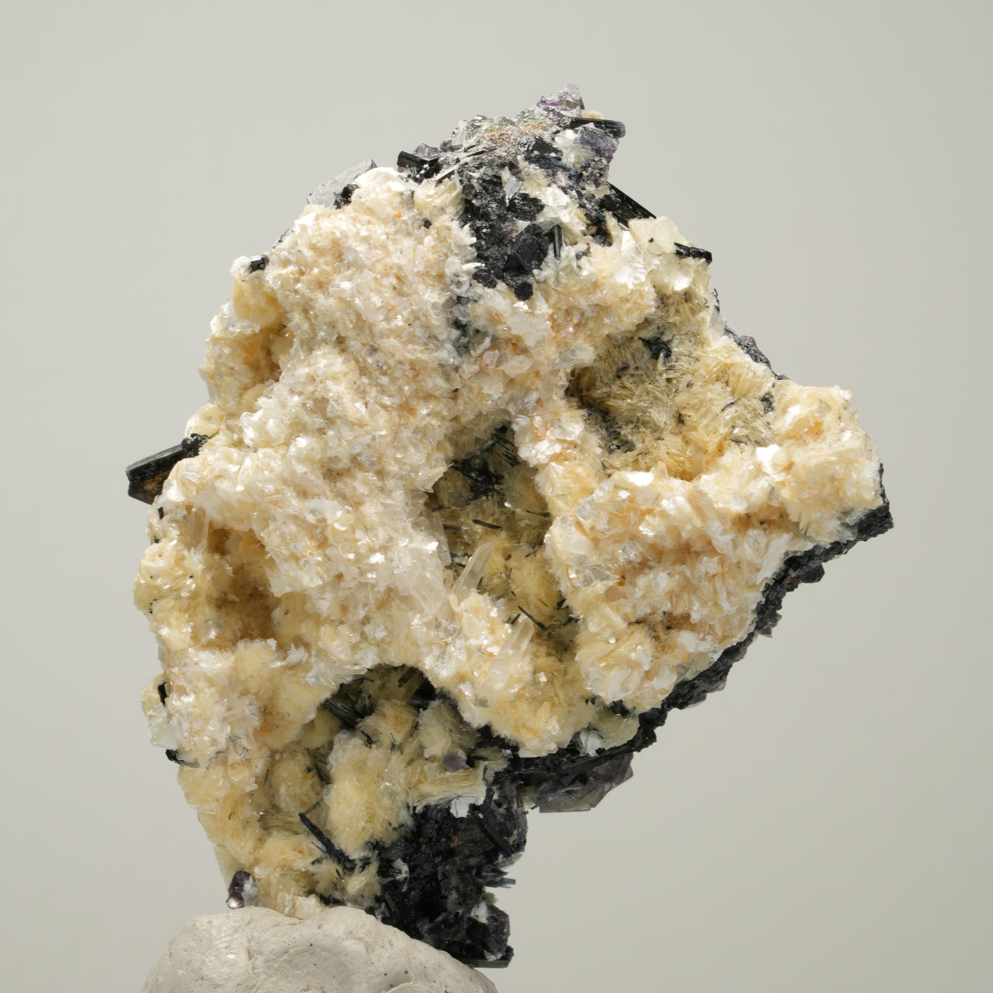 Bunte Phantom Fluorit, Schörl Turmalin, Muskovit, Rauchquarz Erongo, Namibia 73*50*28mm #14010