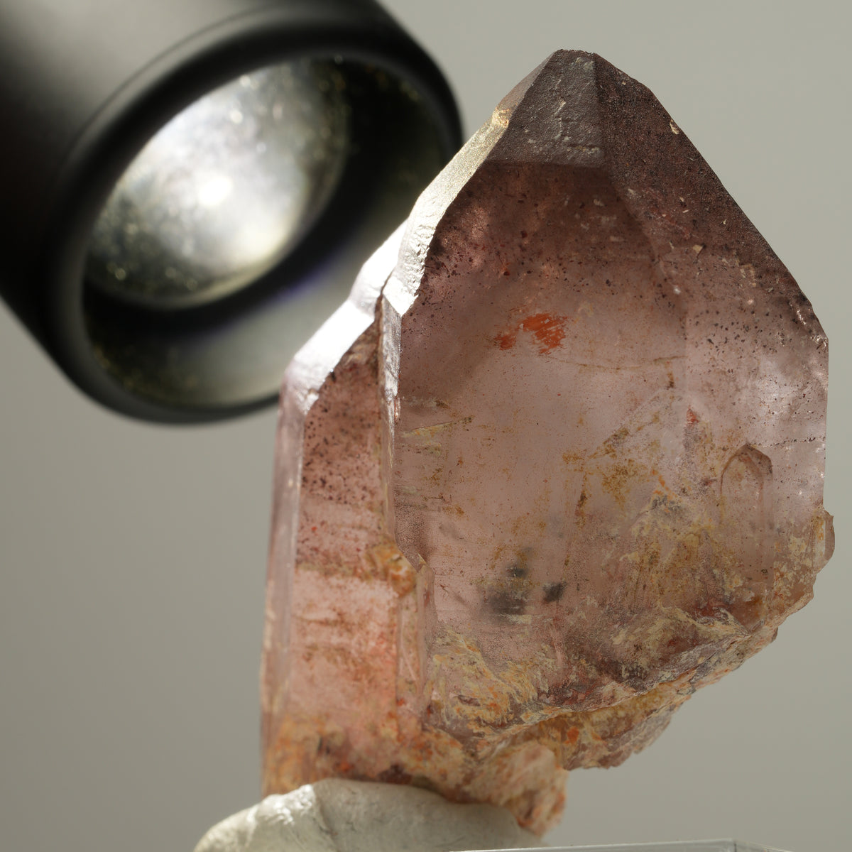 Skelett Phantom Amethyst Spitzen Gruppe mit Hämatit Brandberg Namibia 55*43*22mm #14042