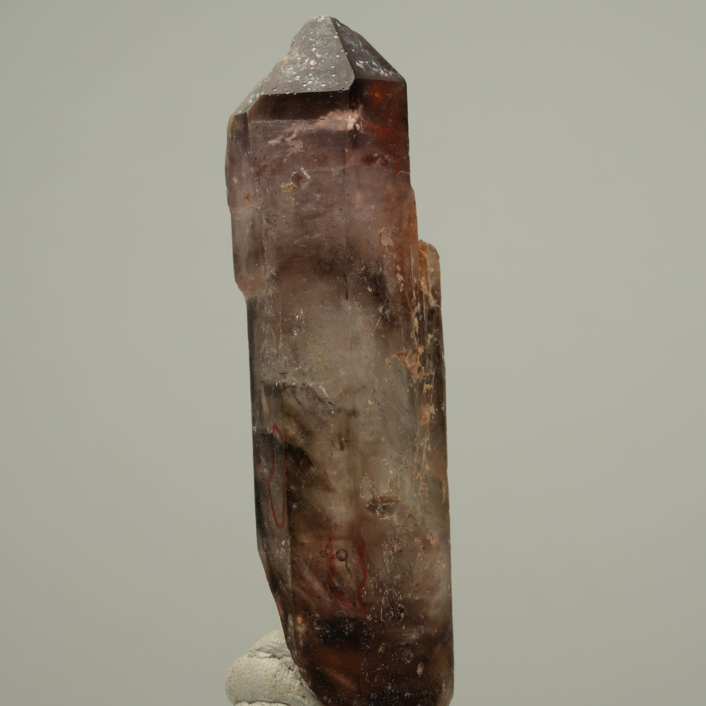Enhydro Skelett Fenster Phantom Rauchquarz, 5x Blase Goboboseb, Namibia 60*17*11mm #14047