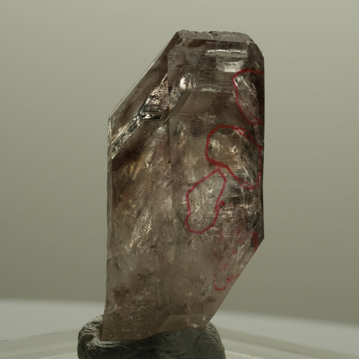 Enhydro Skelett Fenster Phantom Rauchquarz, 5x Blase Goboboseb, Namibia 42*24*12mm #14066