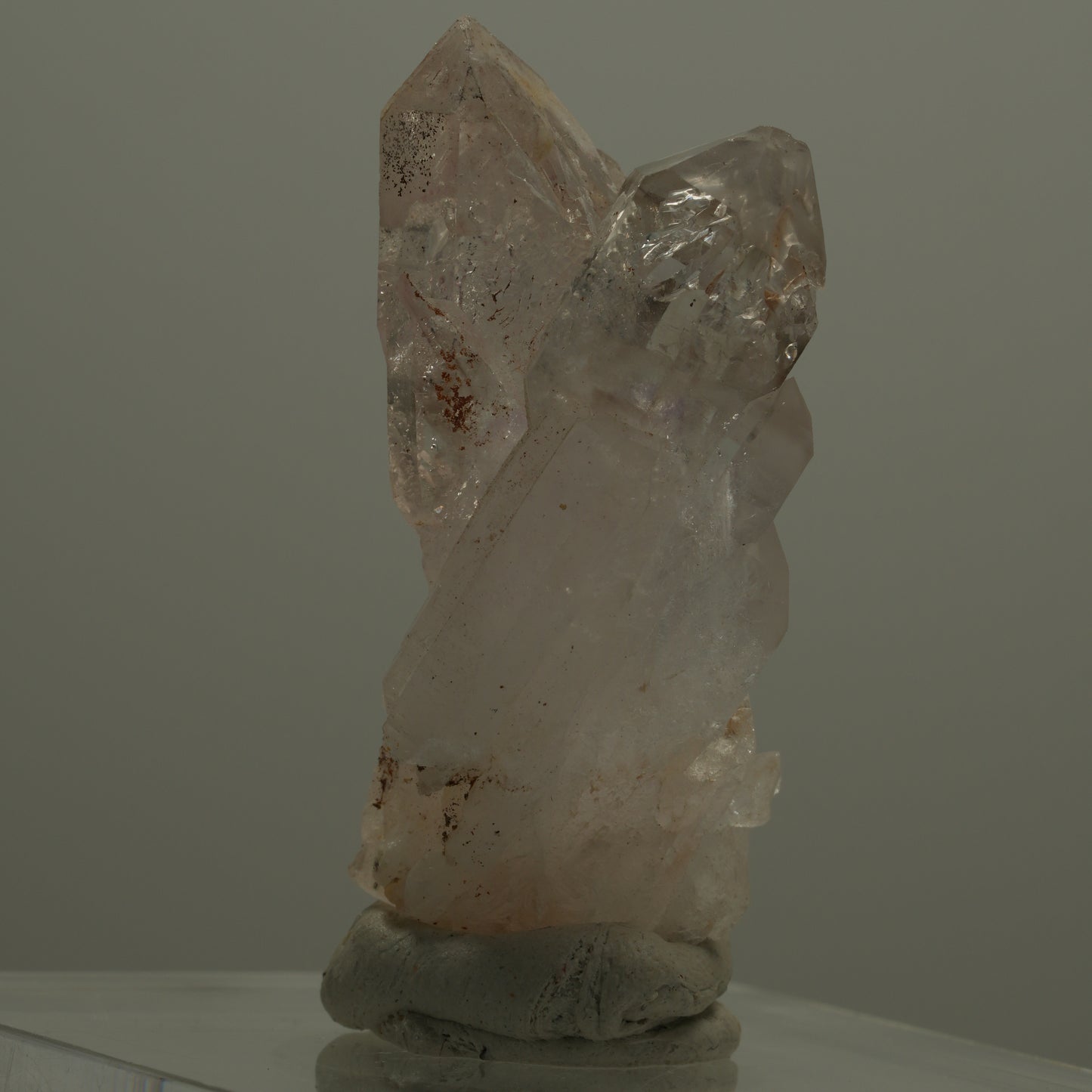 Enhydro Phantom Rauchquarz Skelett Zepter Spitzen, 2x Blase Goboboseb, Namibia 47*38*22mm #14074