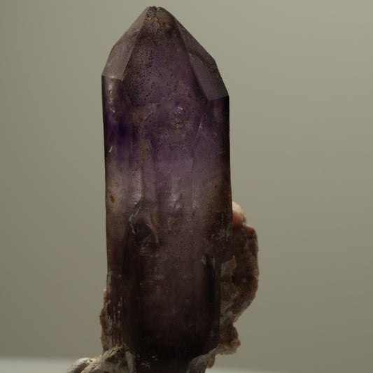 Skelett Phantom Amethyst Eisen Zepter auf Matrix Brandberg, Namibia 50*28*15mm #14117
