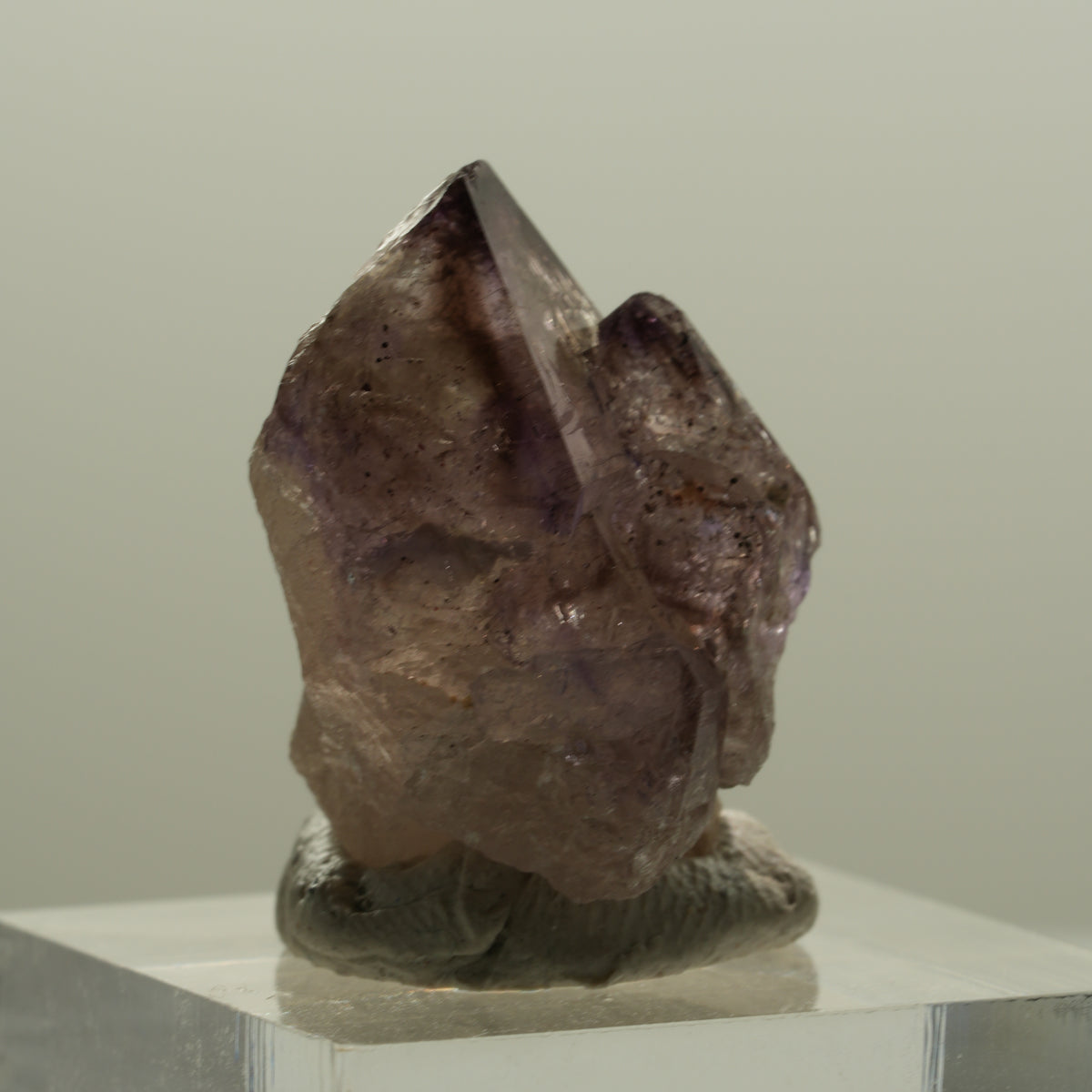Seltene Phantom Skelett Amethyst mit Eisen Spitze Brandberg, Namibia 27*23*18mm #14132