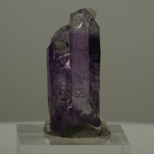 Seltene Phantom Skelett Amethyst mit Eisen Spitze Brandberg, Namibia 35*15*9mm #14138