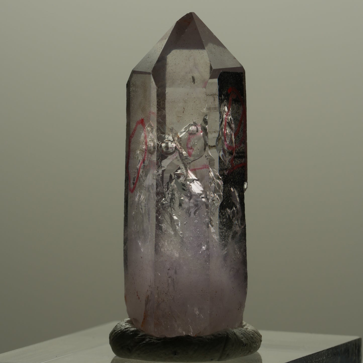 Enhydro Phantom Amethyst Spitze, 3x Blase Streep Mine Goboboseb Namibia 35*13*11mm #14152