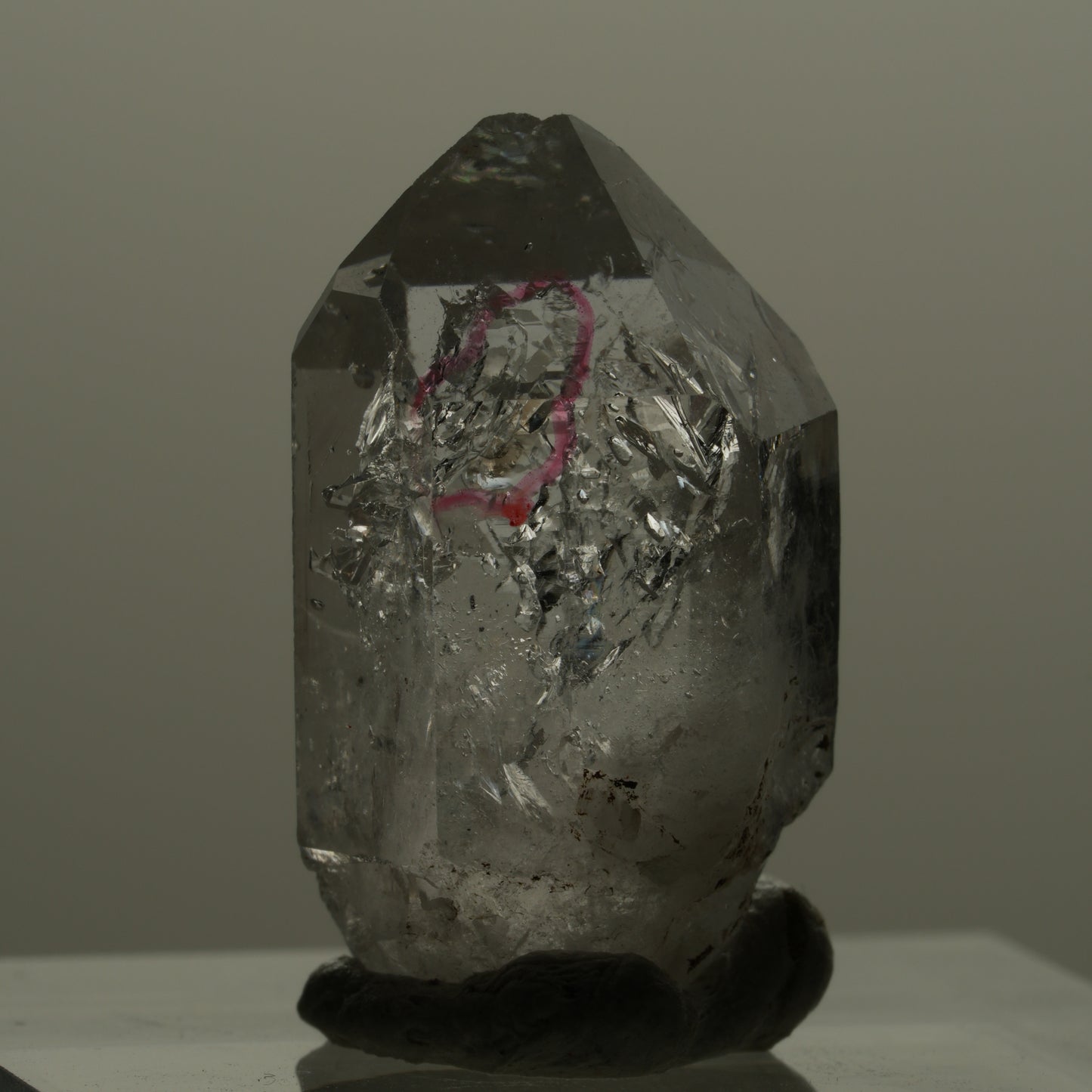Enhydro Phantom Rauchquarz Skelett Doppelender, 1x Blase Goboboseb, Namibia 22*12*11mm #14167