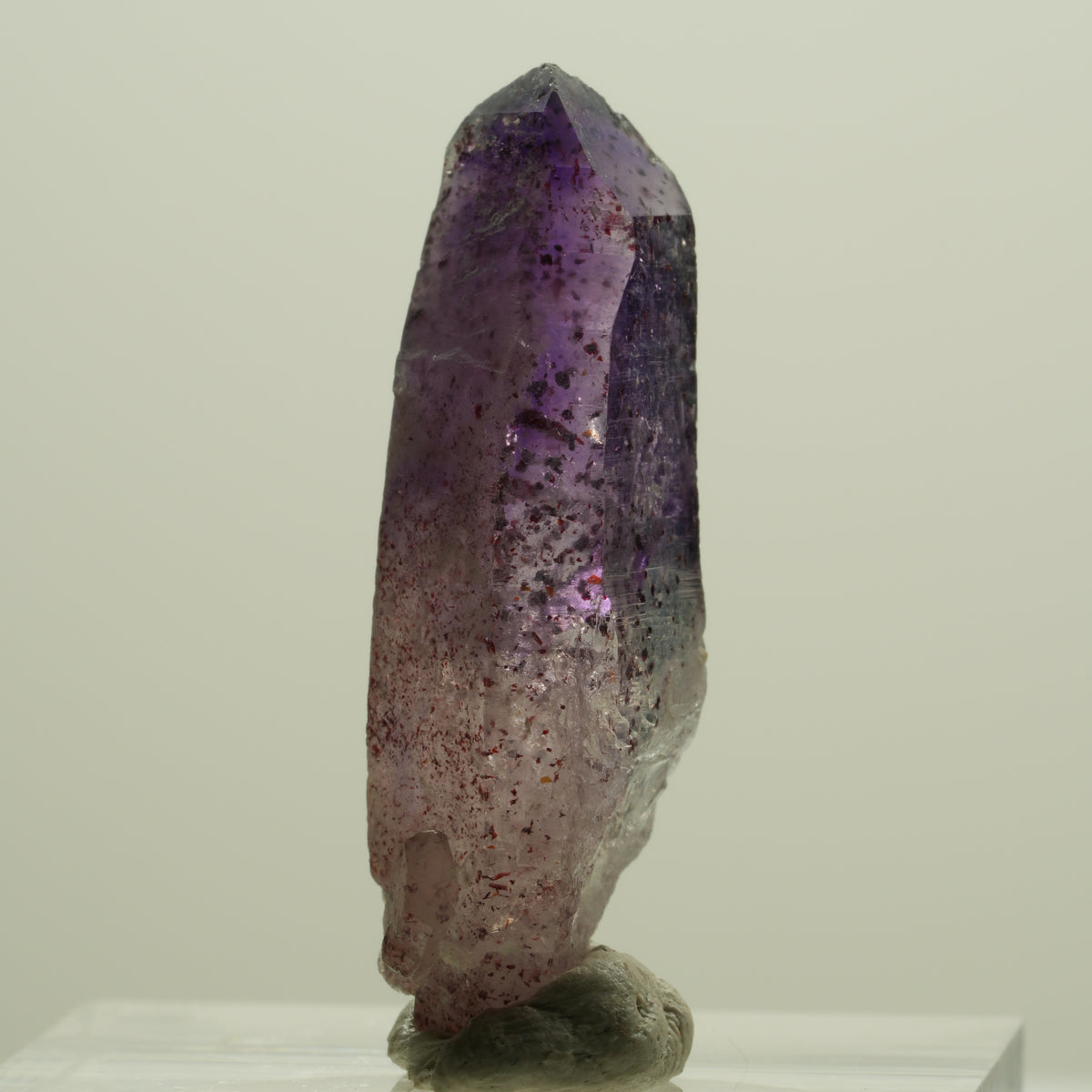 Seltene Phantom Skelett Amethyst mit Eisen Spitze Brandberg, Namibia 30*11*8mm #14186