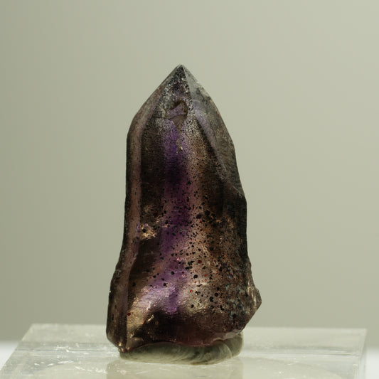 Seltene Phantom Skelett Amethyst mit Eisen Spitze Brandberg, Namibia 25*13*9mm #14192