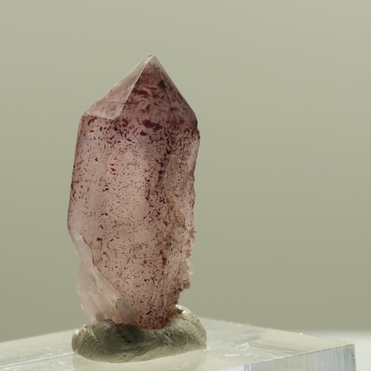 Seltene Phantom Skelett Amethyst mit Eisen Spitze Brandberg, Namibia 27*11*11mm #14239