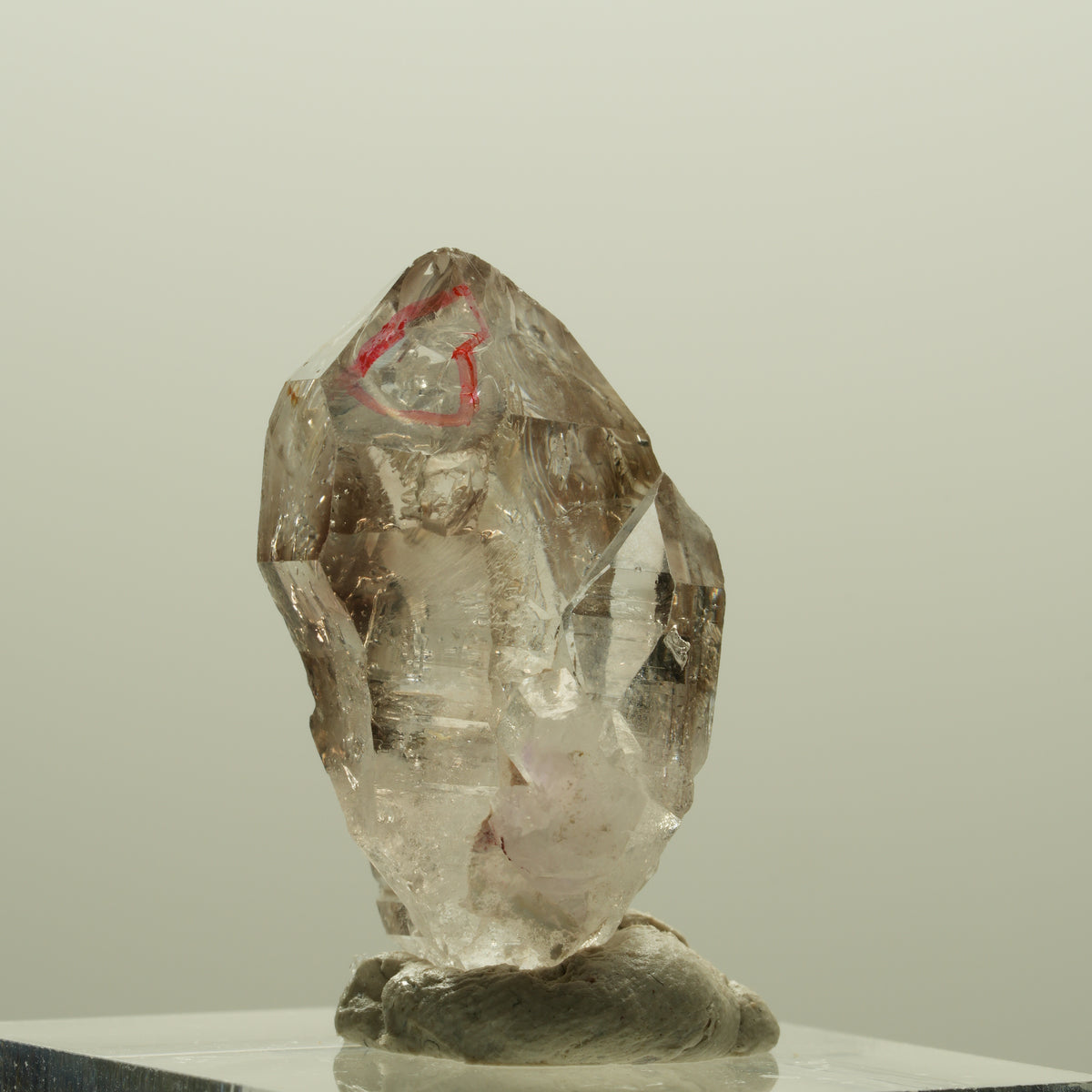 Enhydro Phantom Rauchquarz Skelett Doppelender, 1x Blase Goboboseb, Namibia 27*15*14mm #14246
