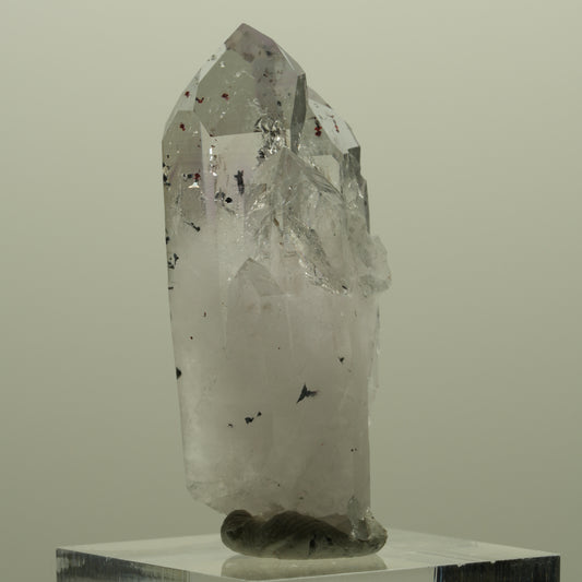 Harlekin Lemurian Phantom Amethyst mit Analcim Streep Mine, Goboboseb, Namibia 43*19*13mm #14339