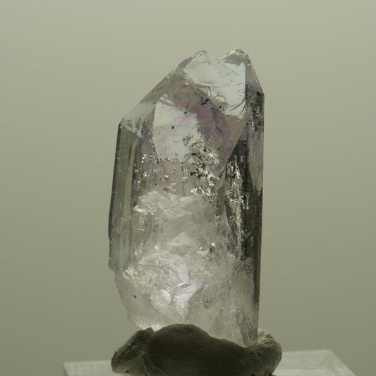 Lemurian Phantom Amethyst mit Hämatit Spitze Streep Mine, Namibia 35*15*14mm #14347