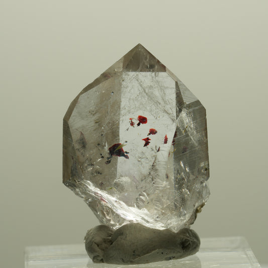Harlekin Lemurian Phantom Amethyst mit Analcim Streep Mine, Goboboseb, Namibia 29*20*15mm #14354