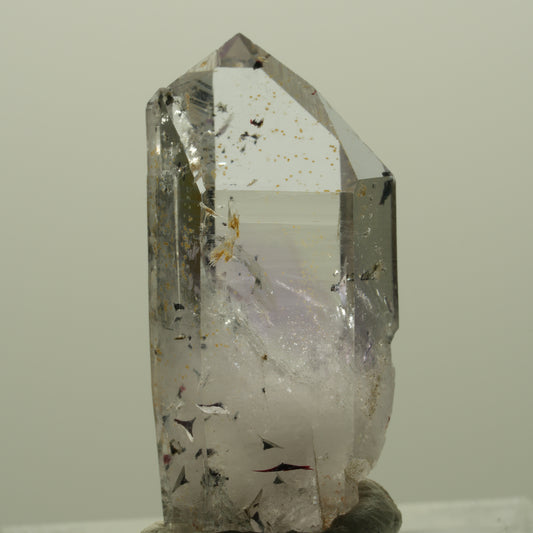 Harlekin Lemurian Phantom Amethyst Spitze Streep Mine, Goboboseb, Namibia 28*13*10mm #14401