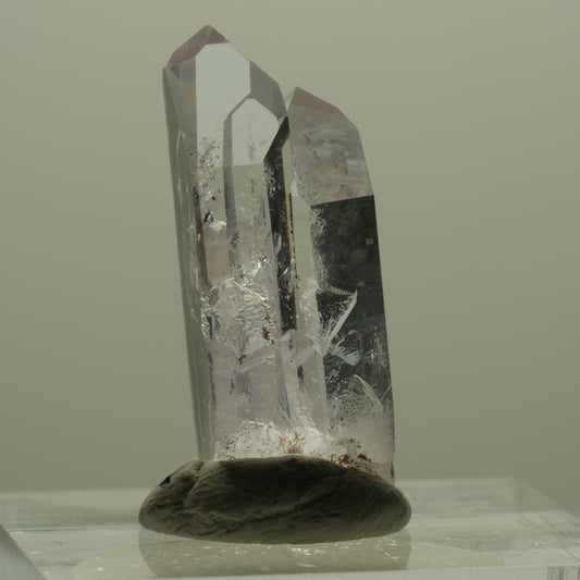 Klare Lemurian Phantom Amethyst Spitzen Streep Mine, Goboboseb, Namibia 26*10*9mm #14413