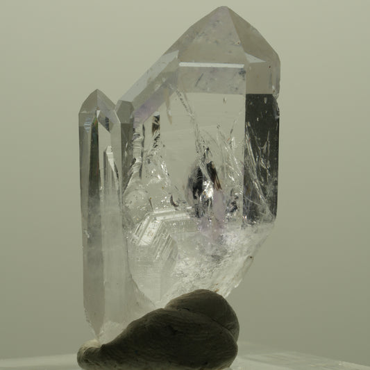 Lemurian Phantom Amethyst mit Hämatit Streep Mine, Goboboseb, Namibia 35*18*11mm #14414