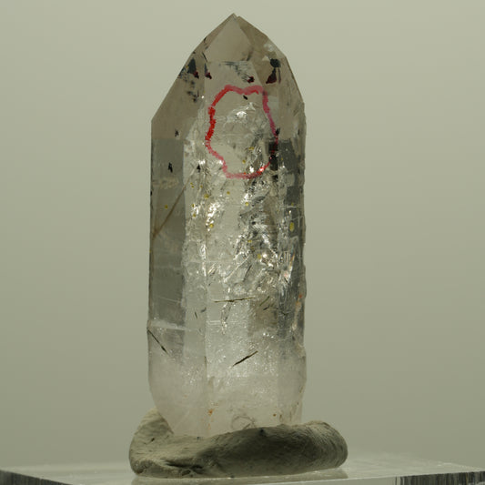 Enhydro Harlekin Skelett Phantom Rauchquarz, 1x Blase Streep Mine, Namibia 34*13*10mm #14423