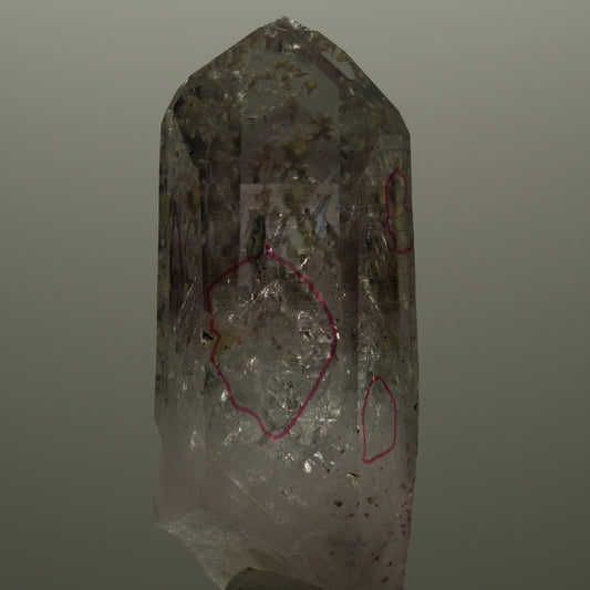 Enhydro Lemurian Harlekin Phantom Amethyst Prehnit Epidot, 4x Blase Streep Mine Namibia 68*27*25mm #14513