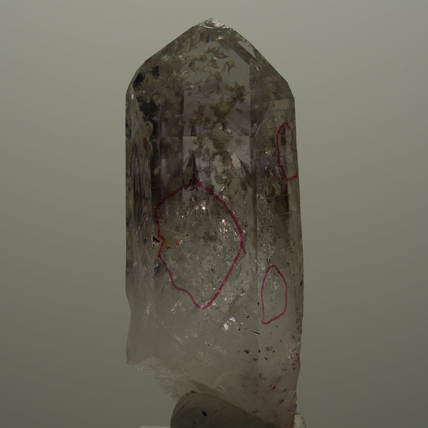 Enhydro Lemurian Harlekin Phantom Amethyst Prehnit Epidot, 4x Blase Streep Mine Namibia 68*27*25mm #14513