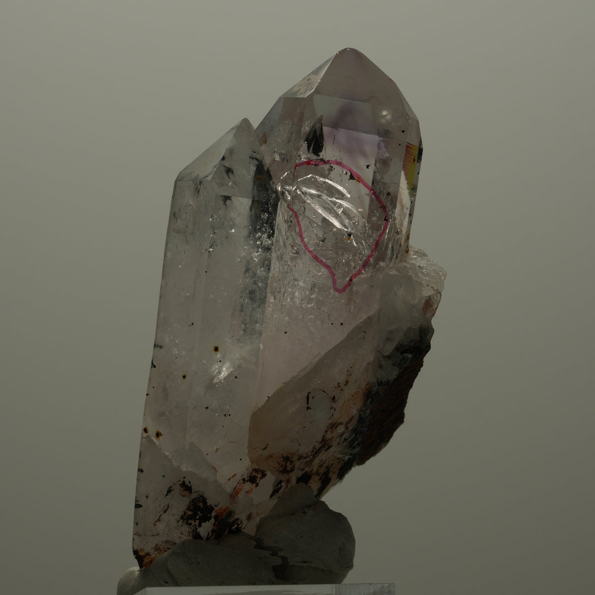 Enhydro Phantom Amethyst Gruppe, Analcim, Hämatit, 1x Blase Streep Mine Namibia 67*33*29mm #14514