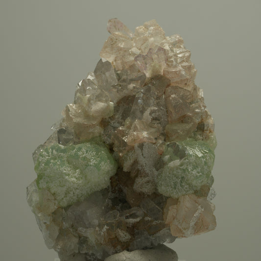 Harlekin Starburst Phantom Quarz, Calcit Prehnit auf Matrix Streep Mine Namibia 58*53*15mm #14526