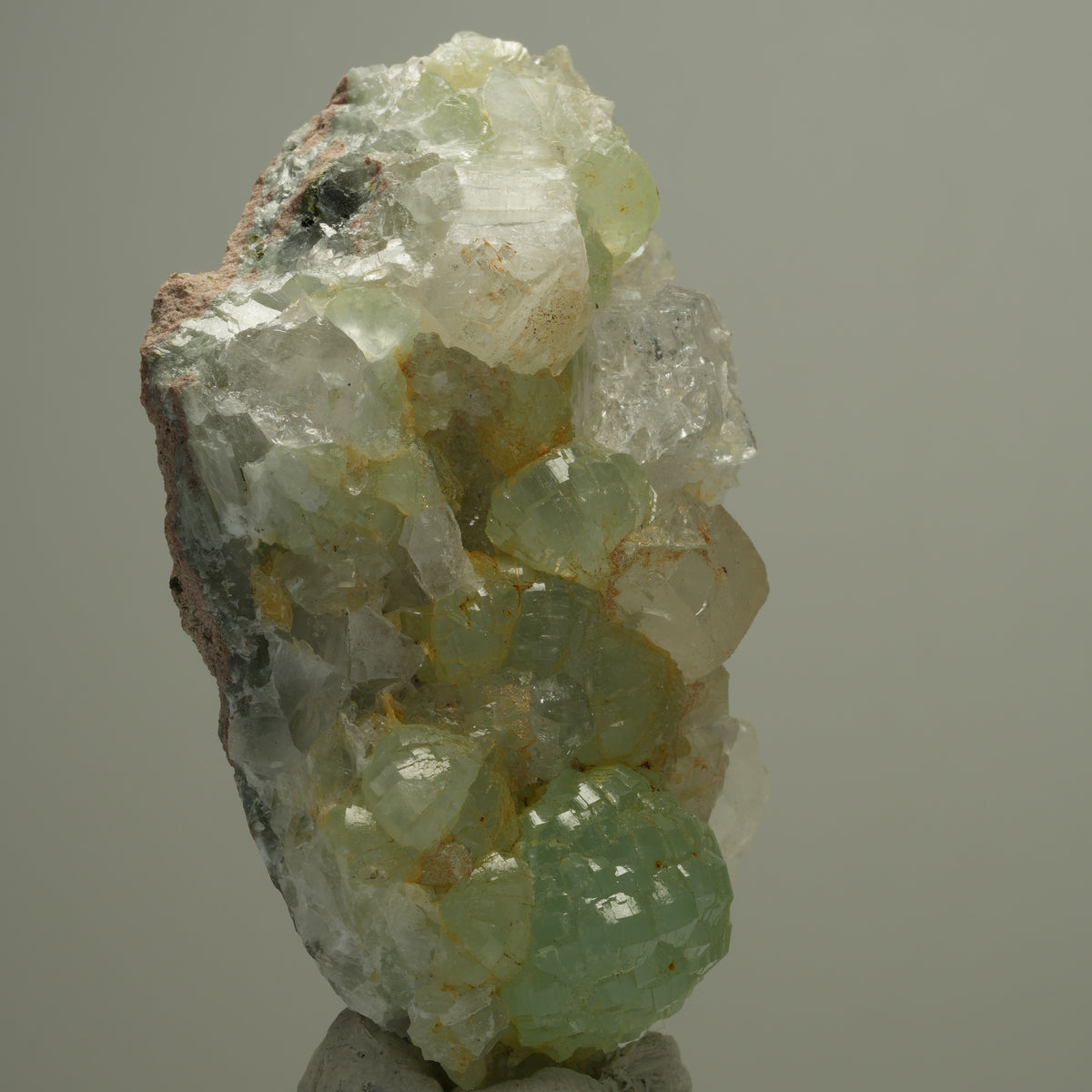 Prehnit, Quarz, Calcit, Epidot auf Matrix Streep Mine, Goboboseb, Namibia 68*46*22mm #14532