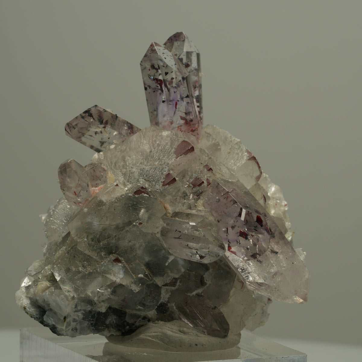 Harlekin Phantom Amethyst, Calcit, Prehnit, Epidot, Matrix Streep Mine, Namibia 44*41*39mm #14540