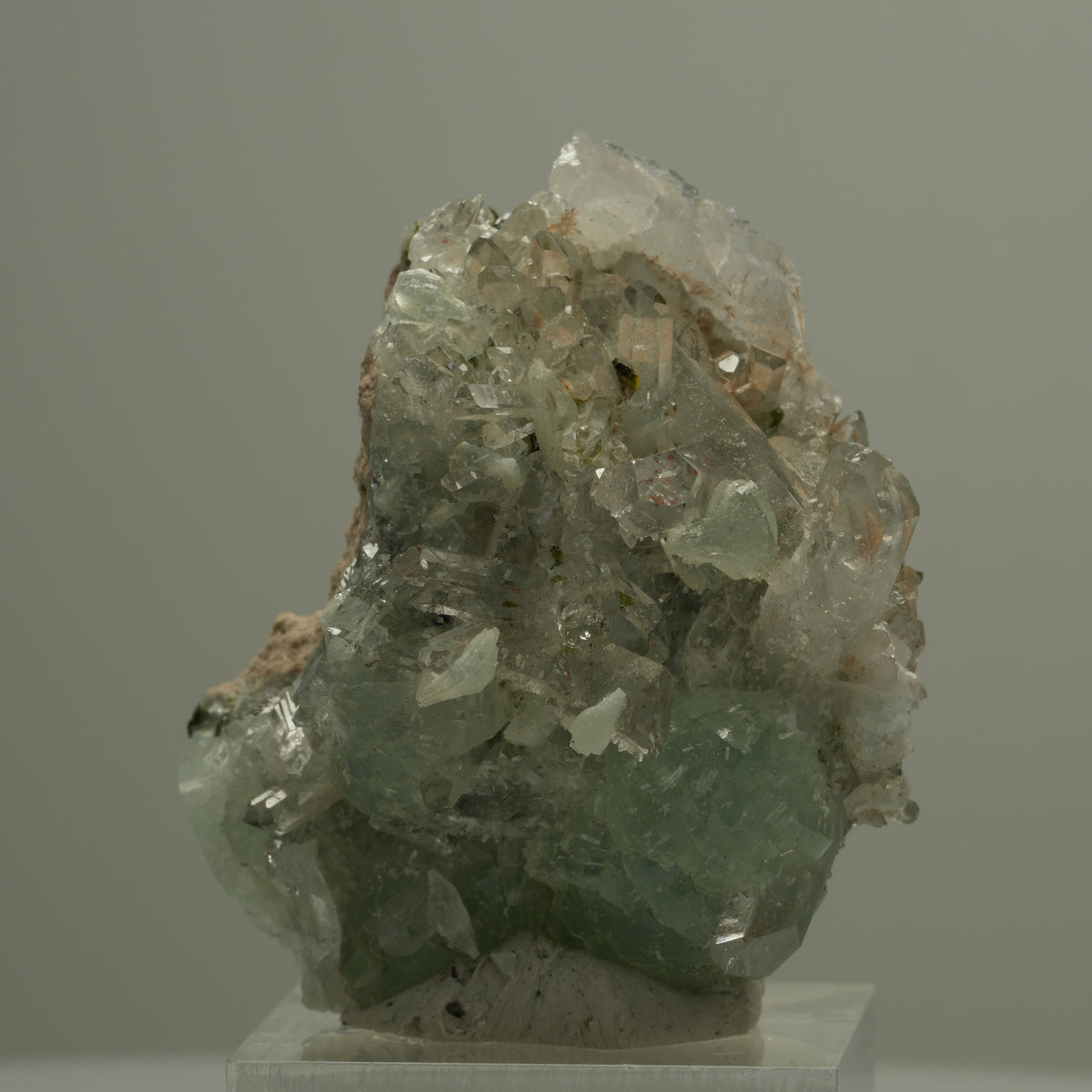 Harlekin Starburst Quarz, Prehnit, Epidot Stufe Streep Mine Namibia 46*38*29mm #14563