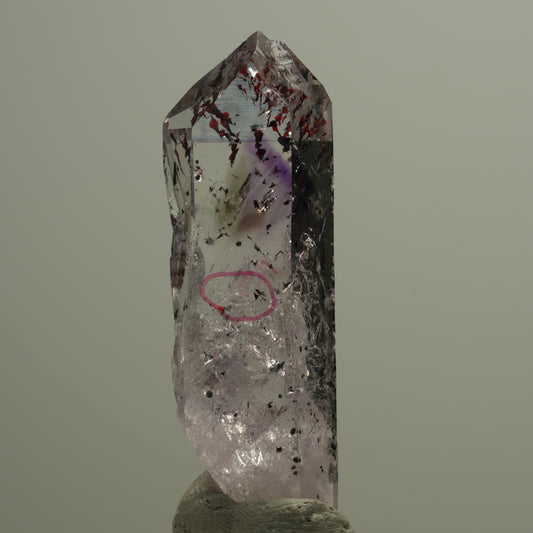 Enhydro Harlekin Phantom Amethyst Spitze, 2x Blase Streep Mine, Namibia 51*15*15mm #14564