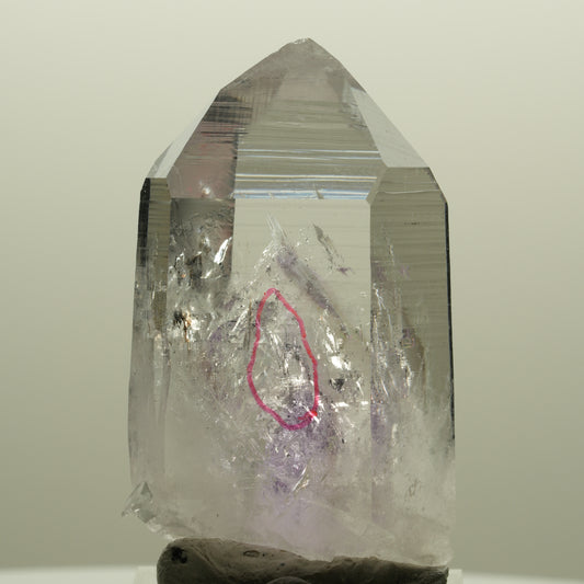 Enhydro Lemurian Phantom Amethyst Spitze, 1x Blase Streep Mine, Namibia 48*29*25mm #14567