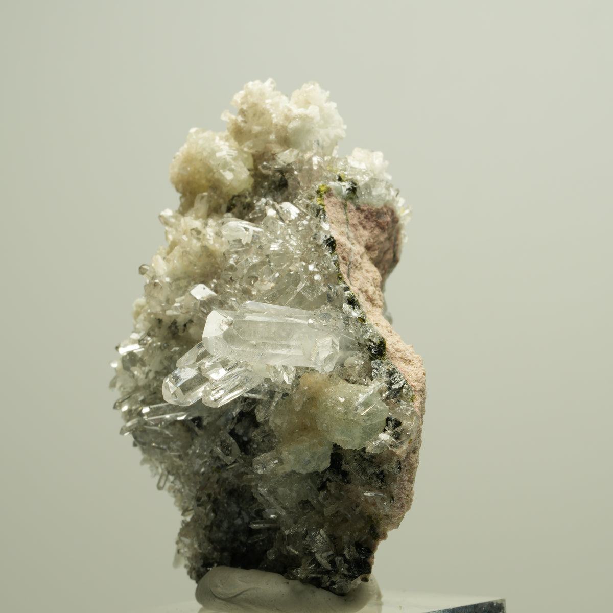 Starburst Quarz, Prehnit, Calcit, Analcim, Epidot, Matrix Streep Mine, Namibia 56*41*30mm #14632