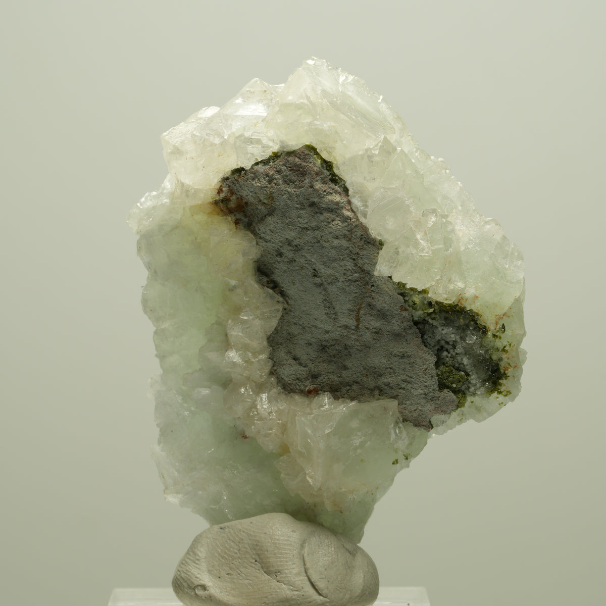 Seltene Prehnit, Epidot, Calcit Stufe Streep Mine Goboboseb Namibia 52*39*22mm #14645