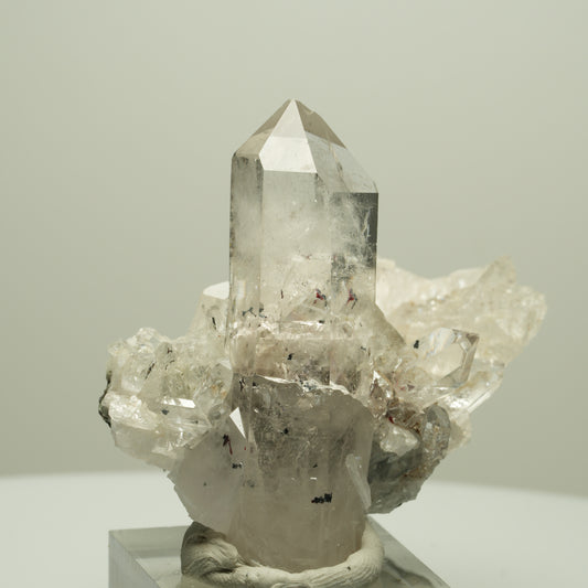 Harlekin Quarz, Prehnit, Calcit auf Matrix Streep Mine, Namibia 63*51*37mm #14666