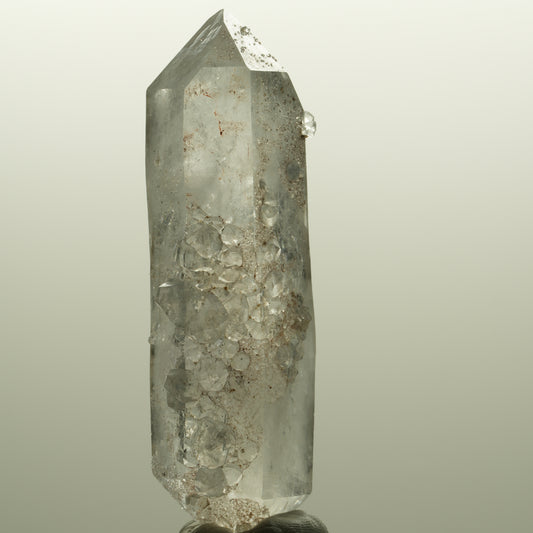 Skelett Phantom Rauchquarz Doppelender mit Analcim Streep Mine, Namibia 71*27*18mm #14749