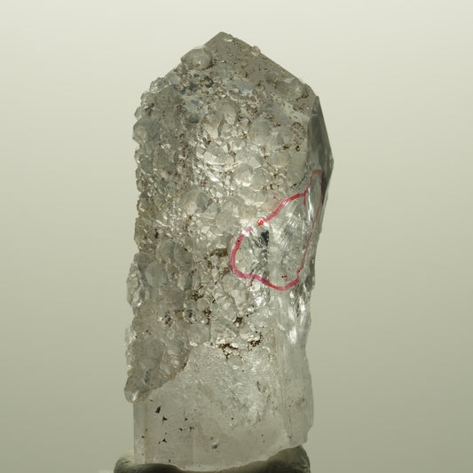 Enhydro Phantom Amethyst mit Analcim, Hämatit, 1x Blase Streep Mine Namibia 51*25*20mm #14771