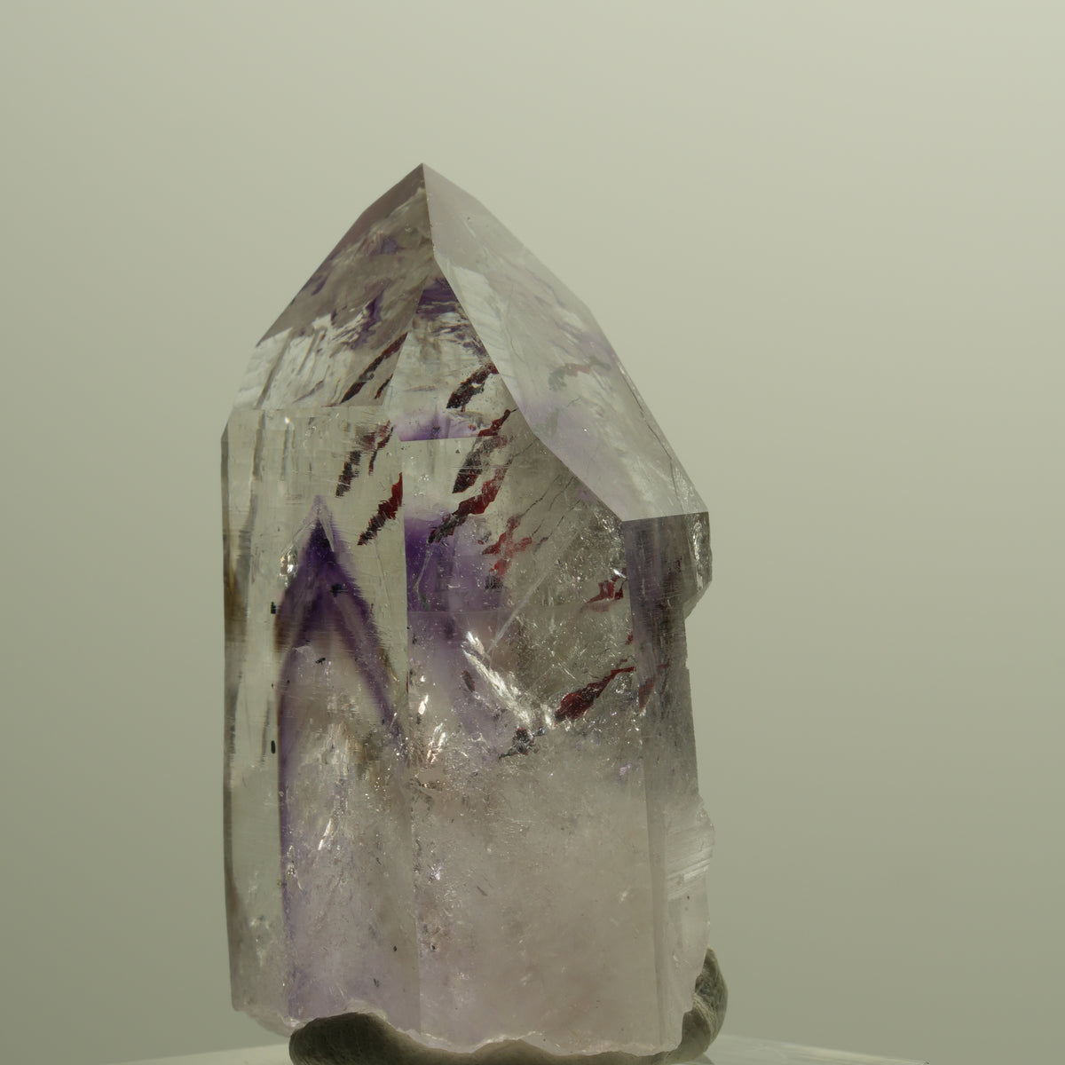 Harlekin Lemurian Phantom Amethyst Spitze Streep Mine, Goboboseb, Namibia 42*28*18mm #14795