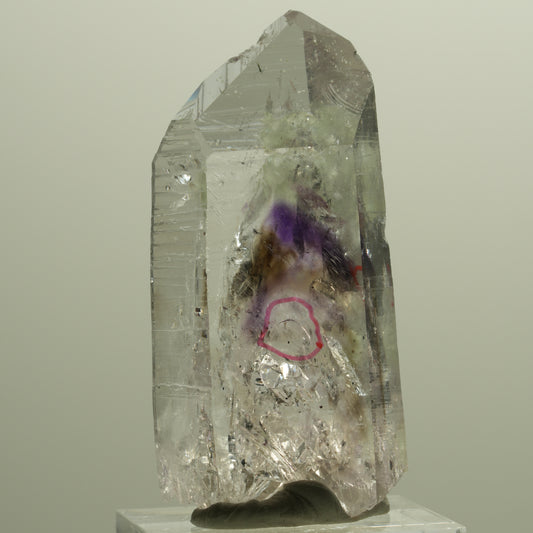 Enhydro Lemurian Phantom Amethyst Analcim Prehnit 2x Blase Streep Mine Namibia 52*24*17mm #14797