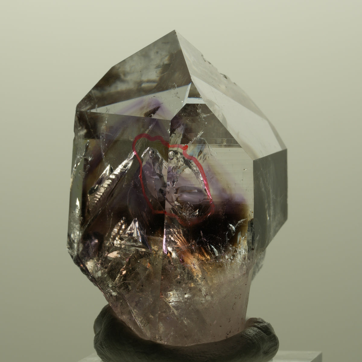 Enhydro Lemurian Phantom Amethyst Spitze, 1x Blase (groß) Streep Mine, Namibia 43*29*27mm #14807