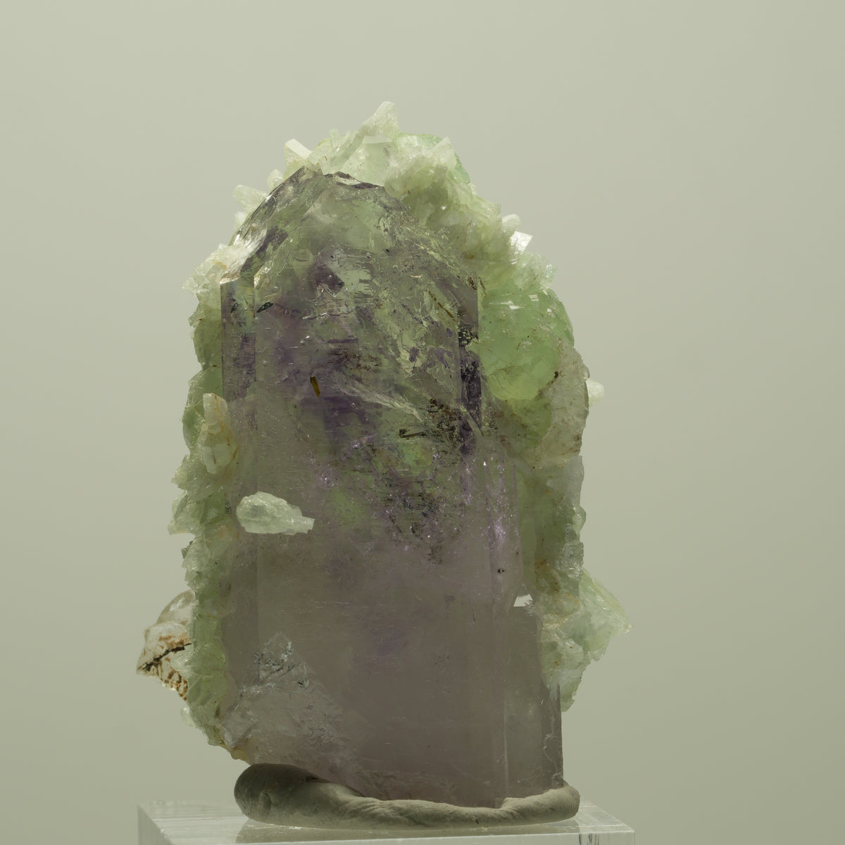 Lemurian Skelett Phantom Amethyst mit Prehnit Streep Mine, Goboboseb, Namibia 47*35*23mm #14816