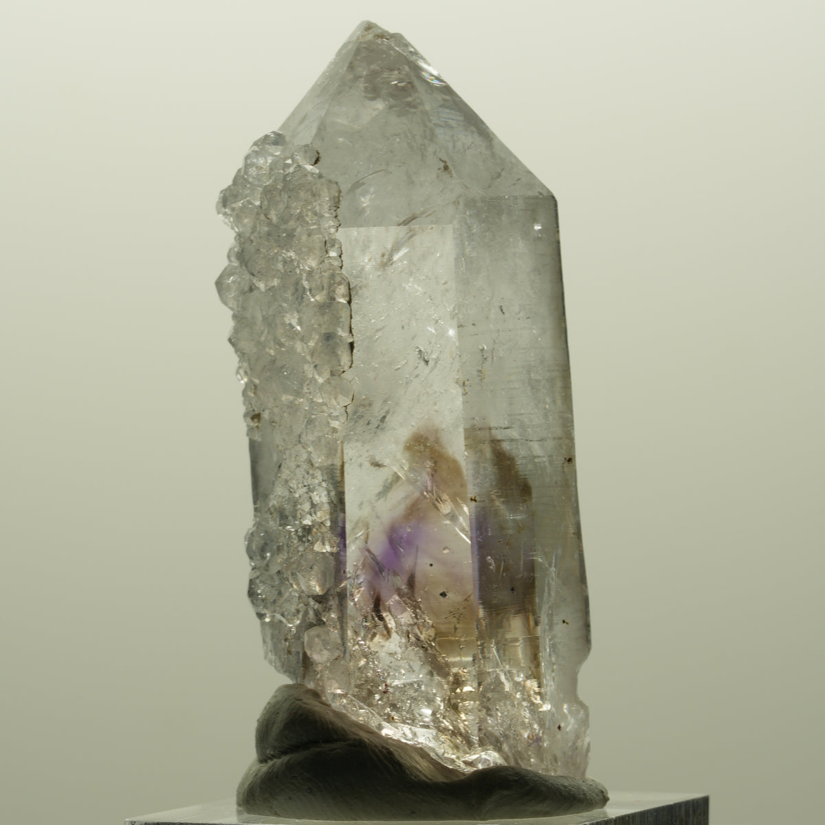 Lemurian Skelett Phantom Amethyst mit Analcim Streep Mine, Goboboseb, Namibia 54*26*20mm #14819